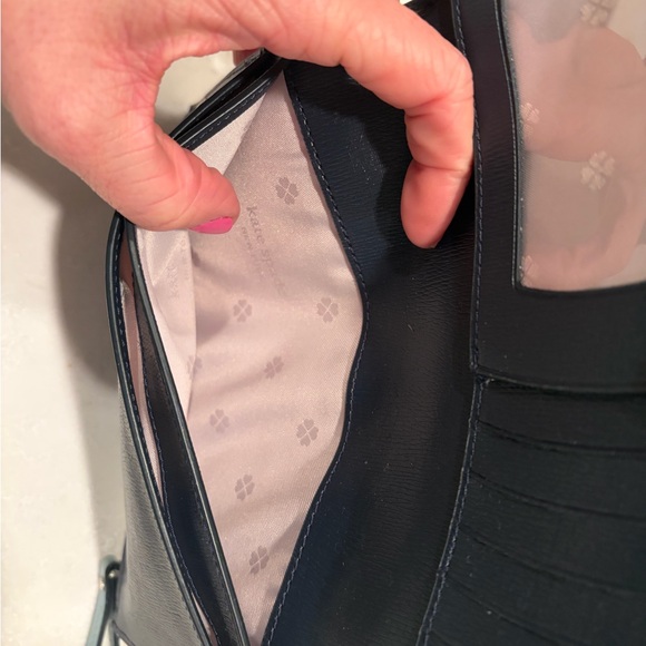 Kate Spade- Robin Egg and Navy Blue Wristlet Wallet - Picture 5 of 9